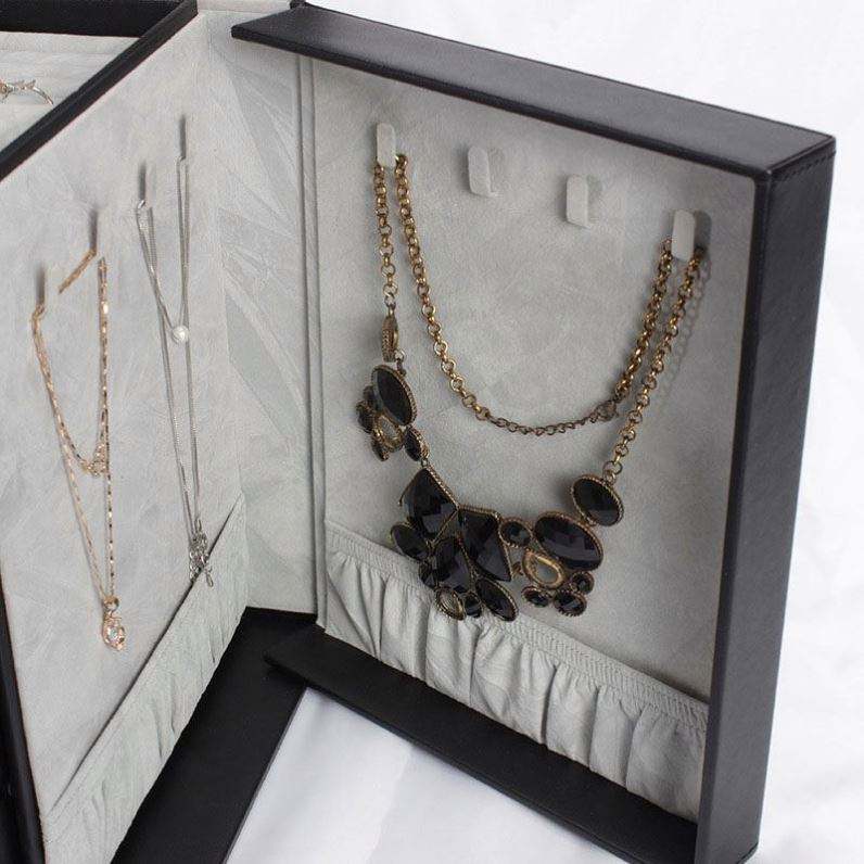 Custom pu leather jewellery storage box large jewelry boxes with logo - Image 3