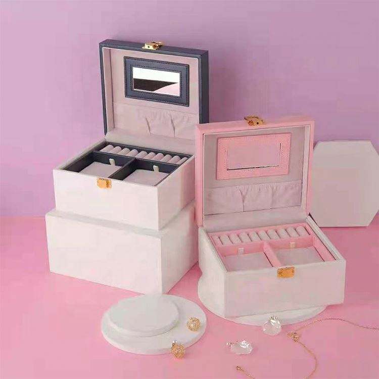 custom logo timepieces jewelry storage pu leather jewelry case boxes cabinet for jewelry packing - Image 5