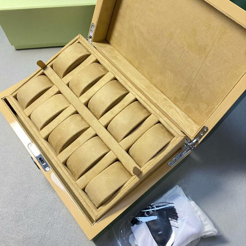 Hot selling custom high-capacity wooden watch display box with 10 slots multi-functional watch top luxury watch gift box - 图片 4