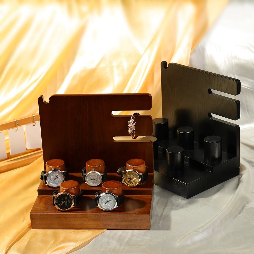 ODM/ OEM Wooden Mens Watch Case Holder Home Counter Solid Wood Gift Watch Display Stand - Image 6