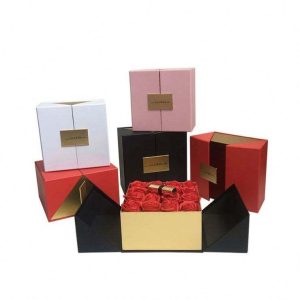 custom luxury flower gift box custom printing  rose flower packaging box