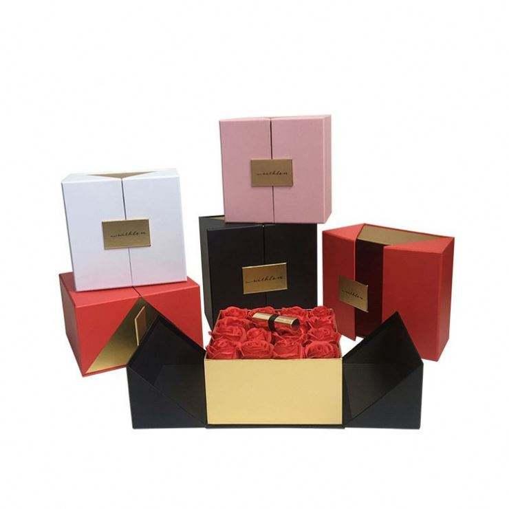 custom luxury flower gift box custom printing rose flower packaging box