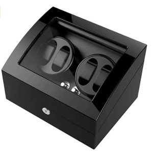 Watch winder for automatic watches wood shell piano paint exterior with pillows