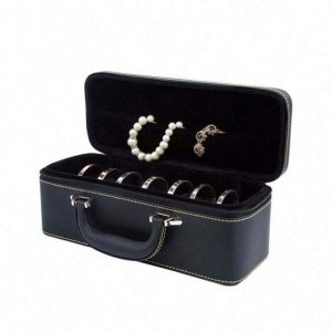 Custom luxury high-grade pu leather jewelry box portable pu jewellery box