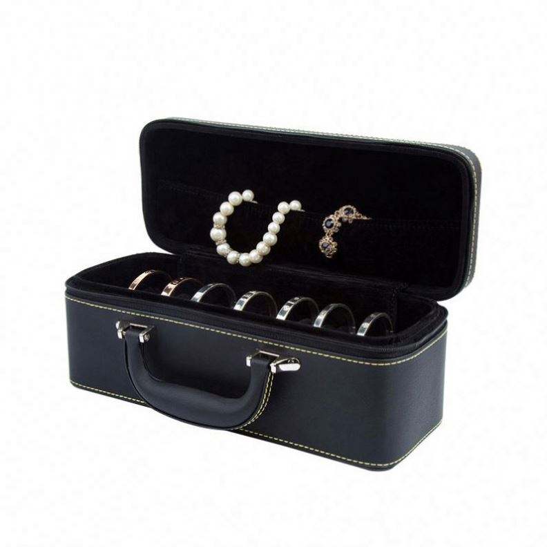 Custom luxury high-grade pu leather jewelry box portable pu jewellery box