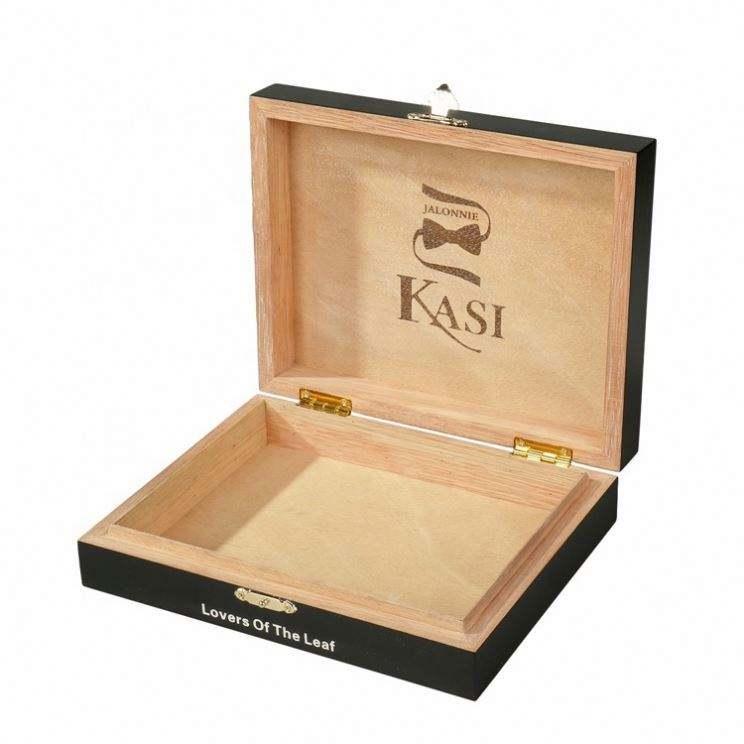 Factory Custom Size Solid Wooden Cigar Box Laser Logo Flip Cover Luxury Cigar Gift Box with Lock - Image 6