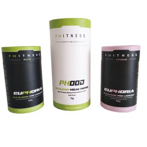 Custom Food Supplement Powder Container Cylinder Cardboard Paper Tube Packaging