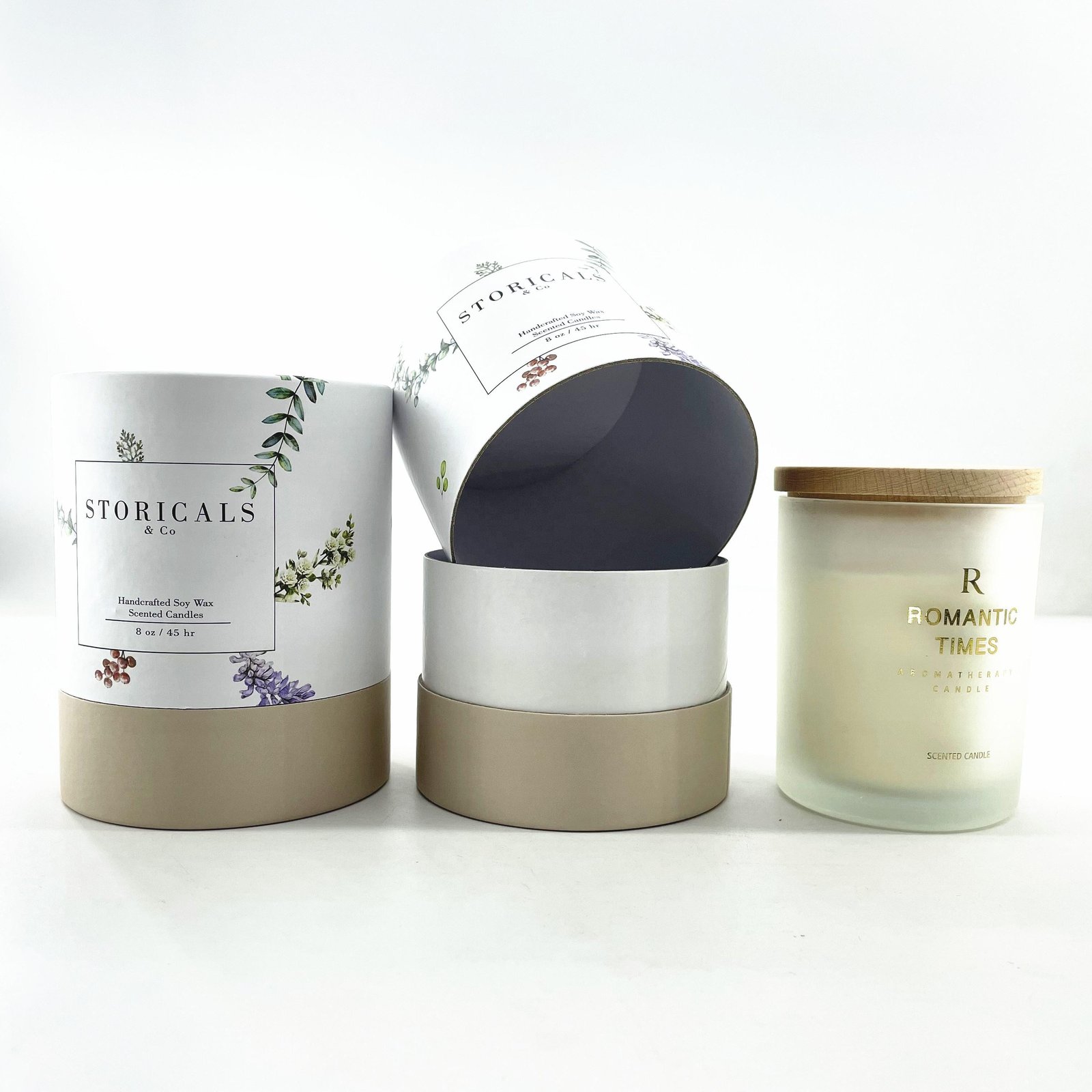 Free Design Custom Print Logo Packaging Cardboard Candle Brown Kraft Cosmetic Paper Tube - 图片 7