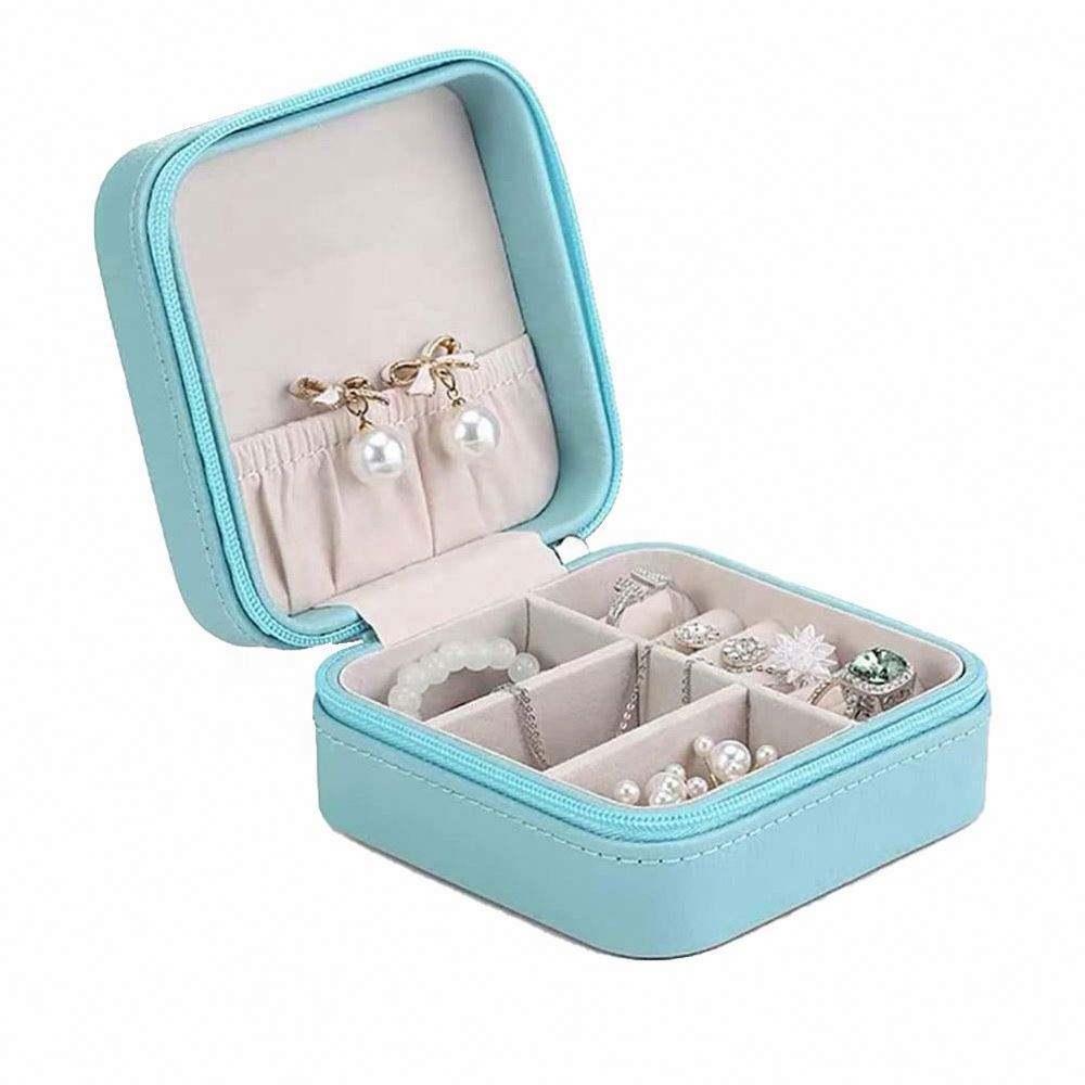 Leather custom small Travel Jewelry Box Organizer Display Case for Girls Women Gift Rings Earrings Necklaces Storage