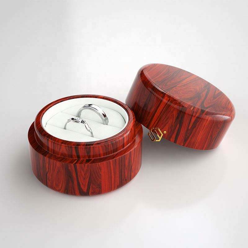 Low Price Luxury Wooden Jewelry Box Handcrafted Custom Logo Ring Round Box - Image 2