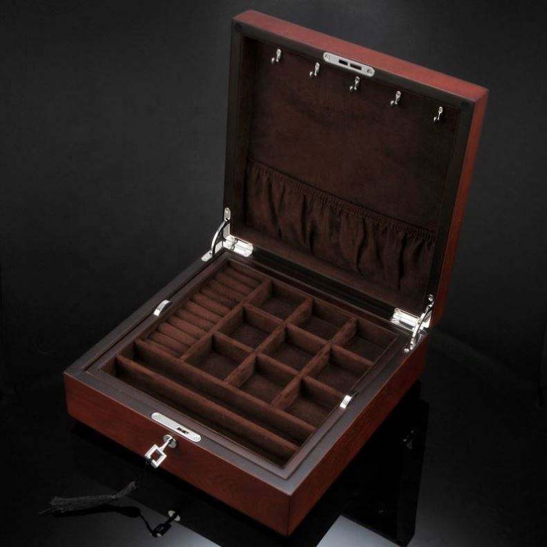 wholesale jewelry box wood cajas para joyeria velvet keepsake necklace ring earring packaging bracelet box jewelry organizer - Image 5