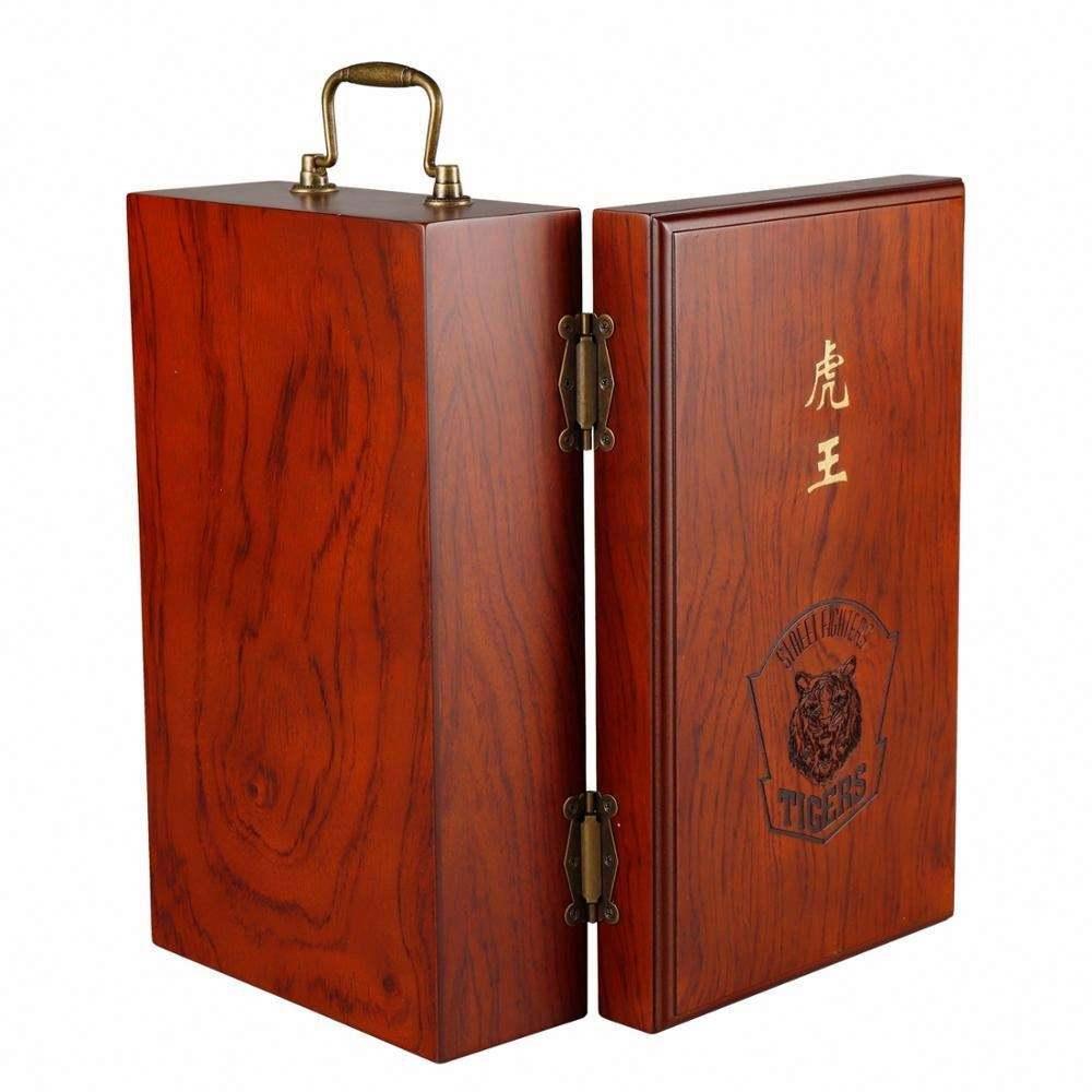 Custom Laser Logo Birch Wood Single Wine Bottle Gift Packaging Wooden Wine Box - Image 4