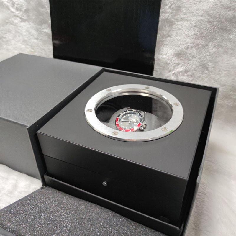 High end watch box single item black paint packaging gift wooden PU leather men's watch box - Image 4