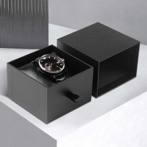Cheap Classic Black Paper Cardboard Watch Bangle Box Gift Packaging Box