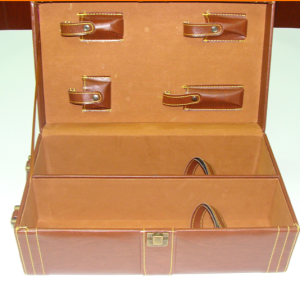 2024Newest Best Selling High Quality MDF Material Plus PU Leather Double Layer Wooden Wine Box