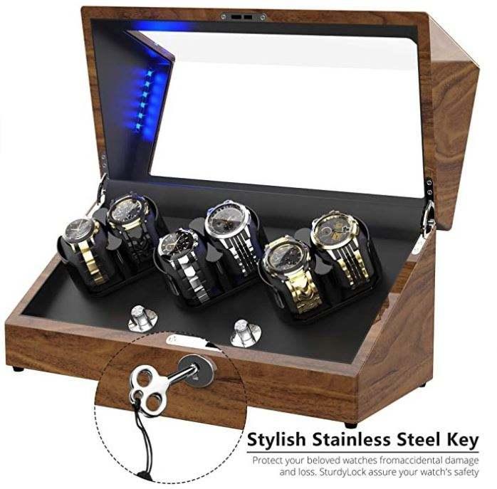 Watch winder for automatic watches with flexible watch pillow wooden shell powered by Japanese Motor - Image 3