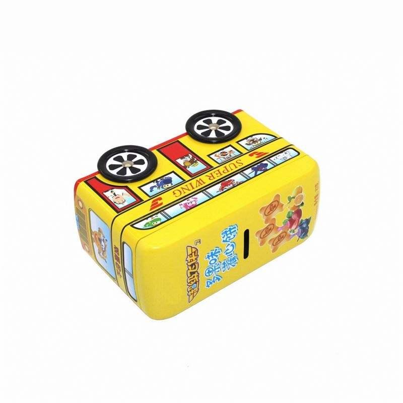 Wholesale Creative Piggy Bank Bus Tin Box Save Money Coin Tinplate Box Storage Gift Pencil Customize Metal Packaging - Image 3