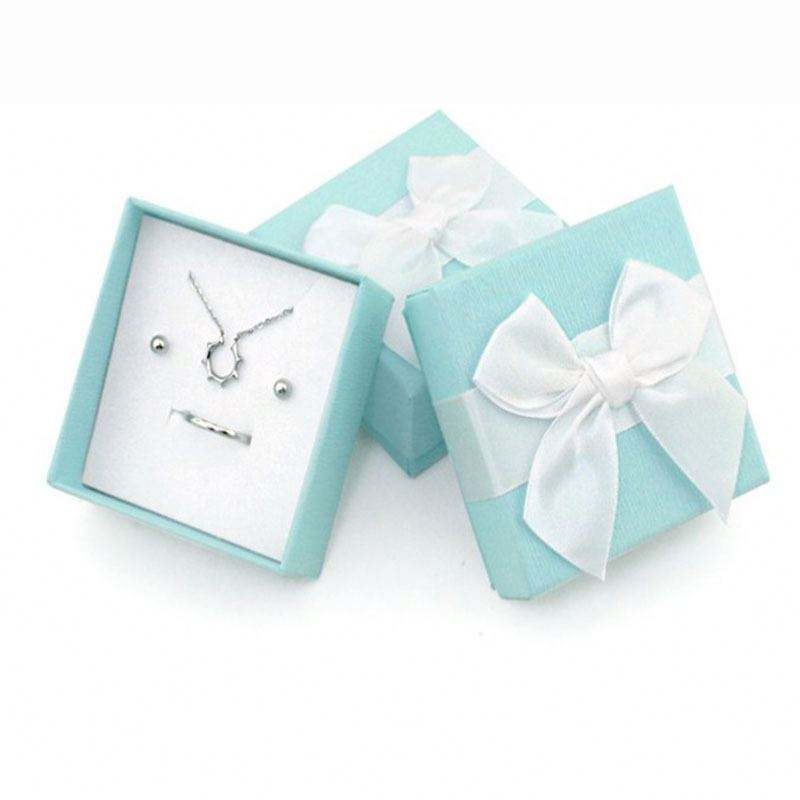 Ready To Ship!! Exquisite Jewelry Organizer Cardpaper Ring Box Necklace Paper Gift Box Jewelry Packaging Gift Box With Bowknot - Image 2
