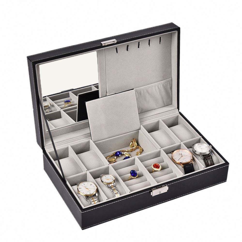 travel pu leather jewellery jewelry organizer small ring jewelry case box for women girls - Image 2