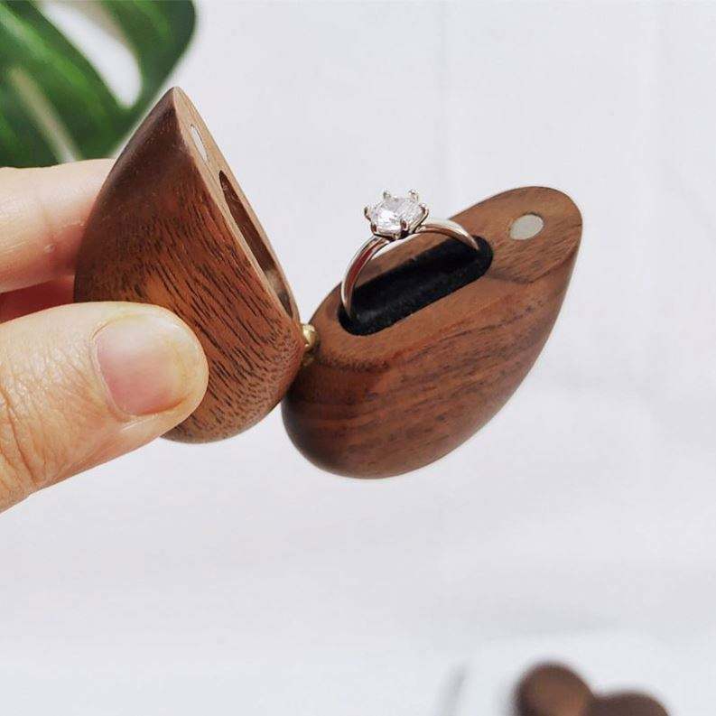 Custom design jewellery box wooden heart shape ring jewelry box - Image 3