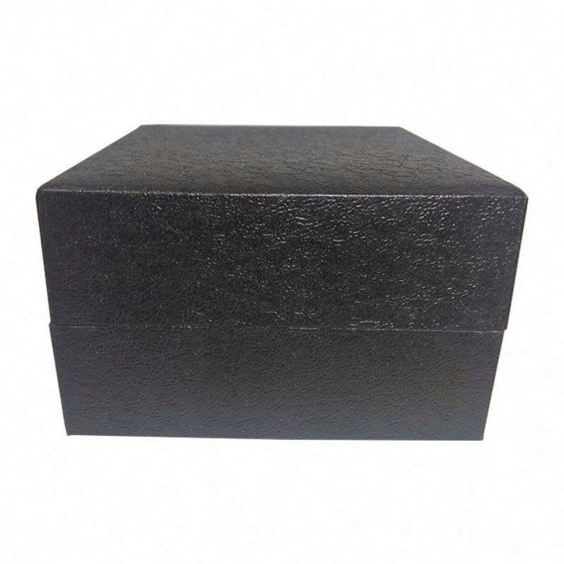 luxury high quality leather black ring and jewelry gift box packaging with velvet insert and small pillow - Image 6