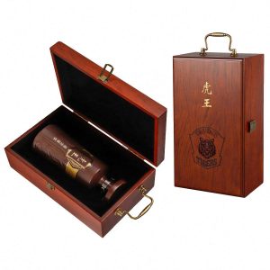 High Quality Handmade Custom Single Packaging Birch Solid Wood Wine Bottle Box
