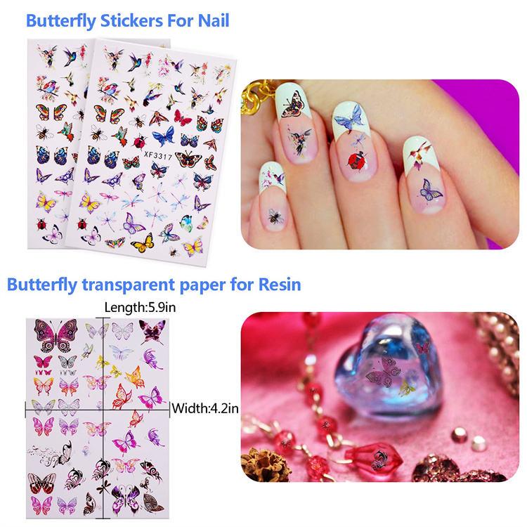 Wholesale Customized Good Quality Diy Butterfly And Flower Sticker Transparent Epoxy Stickers Set - Image 5