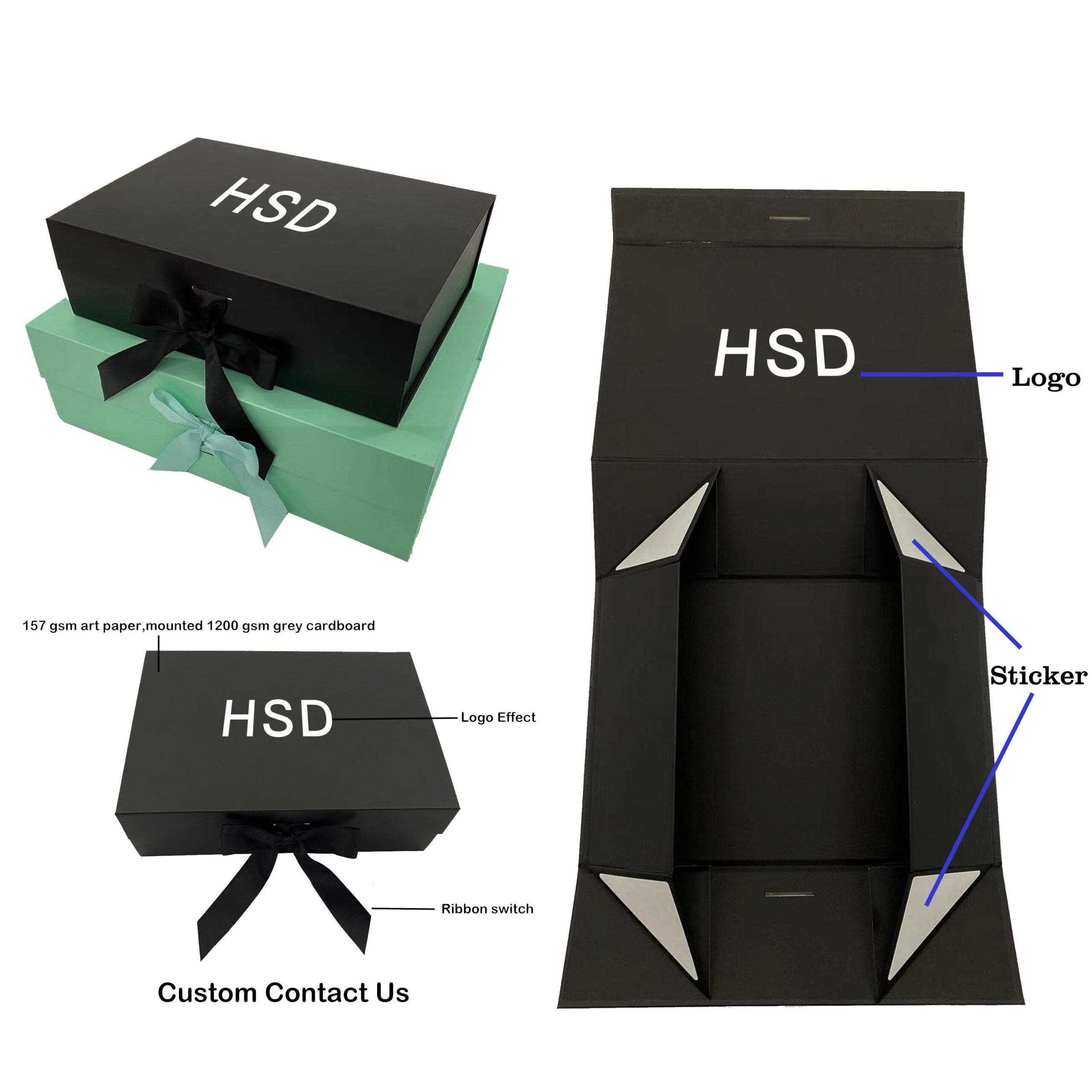 High End Folding Apparel Gift Box With Ribbon Custom Logo Luxury Wedding Dress Shirts Shoes Magnetic Packaging Box Baby Clothes - 图片 7