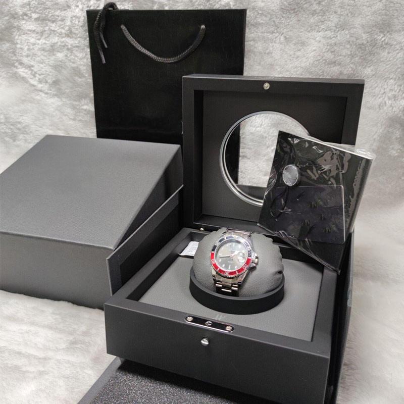 High end watch box single item black paint packaging gift wooden PU leather men's watch box - Image 2