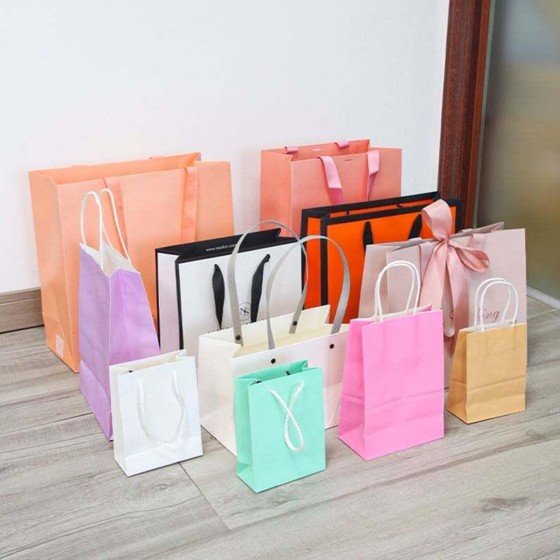 BTO High Quality Brand White Printed Eco Friendly Shopping Bag Kraft Paper Bag - Image 4