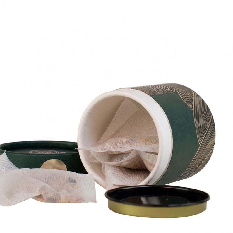 Food grade cylinder round cardboard box coffee tea gift box biodegradable paper tubes tea bag packaging box for tea - 图片 5