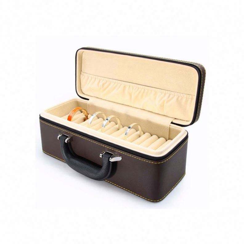 Custom luxury high-grade pu leather jewelry box portable pu jewellery box - Image 2