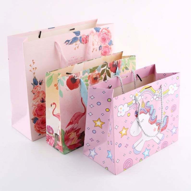 BTO New fashion custom printed kraft paper gift bags tote bag thank you shopping paper packing bags with logo print - 图片 2