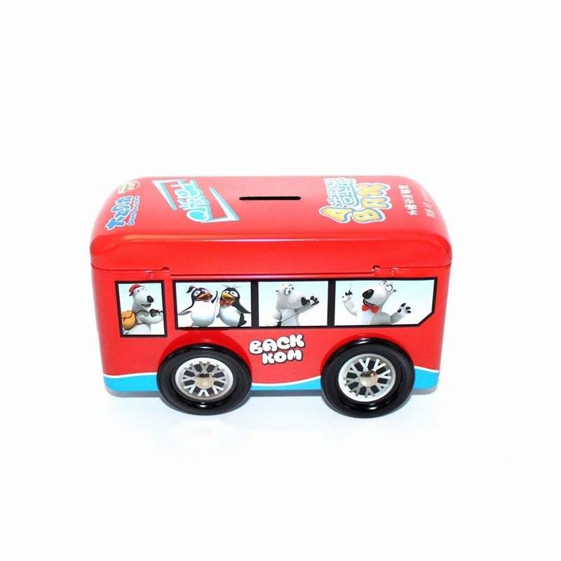 Wholesale Creative Piggy Bank Bus Tin Box Save Money Coin Tinplate Box Storage Gift Pencil Customize Metal Packaging - Image 6