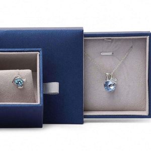 customize white blue velvet necklace bracelet earring gift jewelry drawer packaging jewelry boxes with logo
