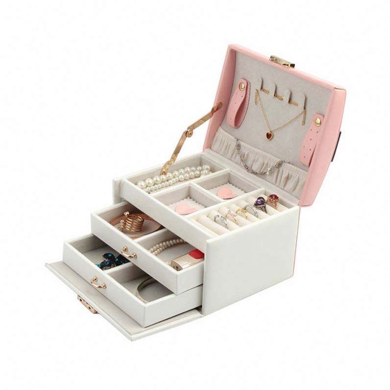 Handmade Jewelry Leather Packaging With Tray Factory Custom Pu Leather Luxury Jewelry Packaging - 图片 3