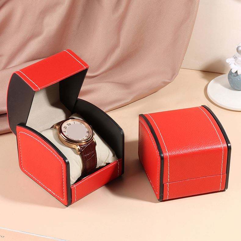 XINGYUE Stock Luxury Low Price Red PU Leather Single Watch Bangle Gift Storage Box