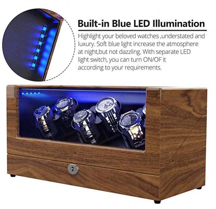 Watch winder for automatic watches with flexible watch pillow wooden shell powered by Japanese Motor - Image 4