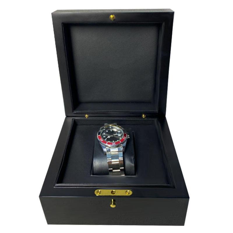 Highest quality black wooden Watch Package Box Luxury brand Gift watch case With accessory certificates with bags - Image 5