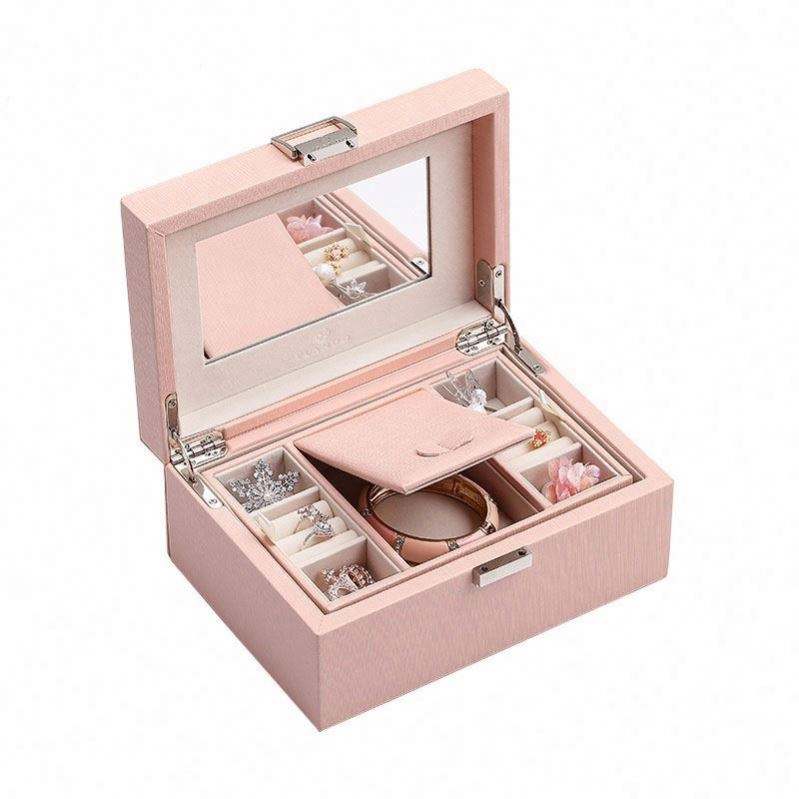 Custom unique necklace jewelry box leather luxury ring jewelry box - Image 5