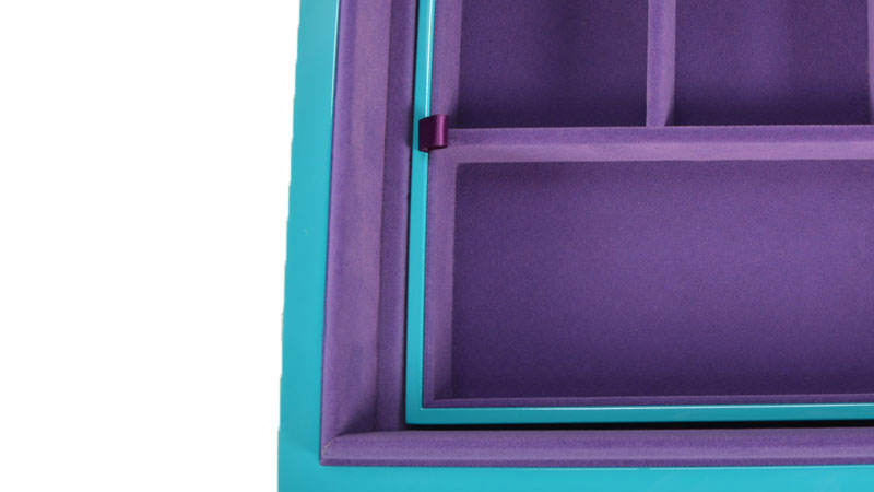 jewelers package custom blue earrings jewelry organizer necklace packaging wooden gift box custom bracelet box - Image 3