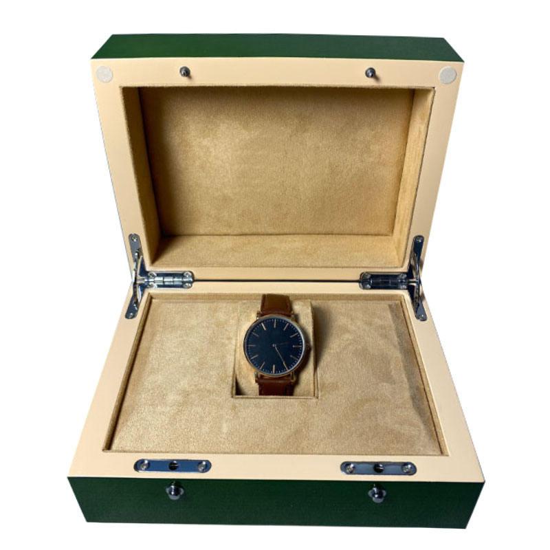 Custom logo green lacquered watch box Unique Wooden Luxury Watch Storage Case Gift Packaging Wooden Watch Box - Image 2