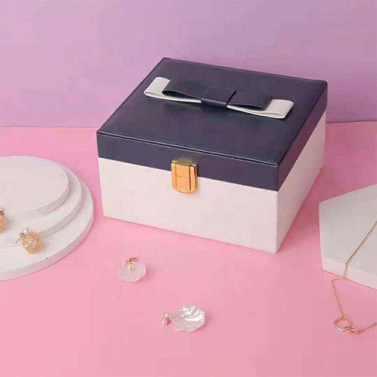 custom logo timepieces jewelry storage pu leather jewelry case boxes cabinet for jewelry packing - Image 3