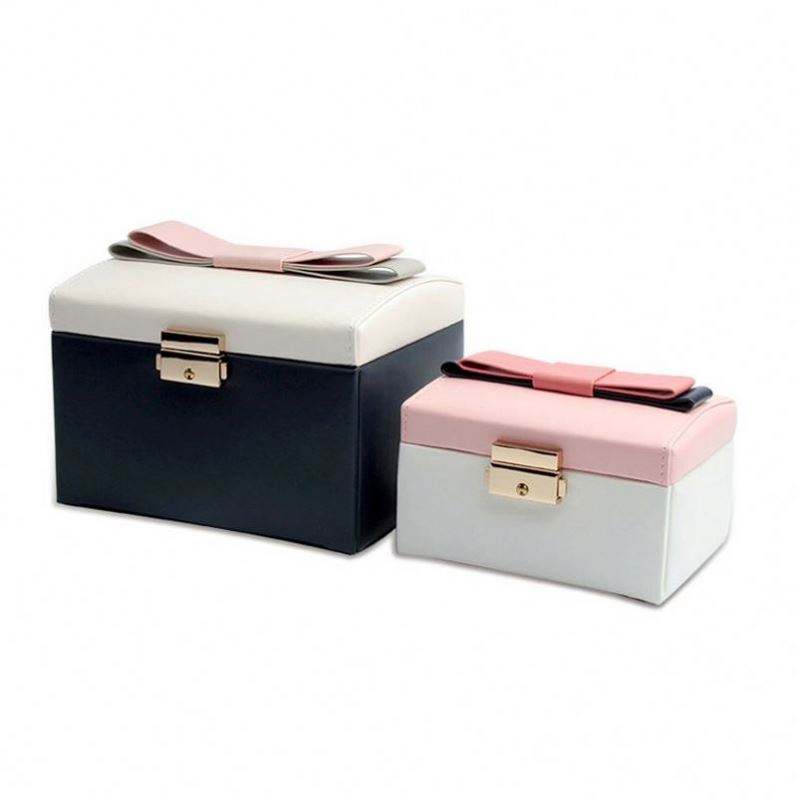 Handmade Jewelry Leather Packaging With Tray Factory Custom Pu Leather Luxury Jewelry Packaging