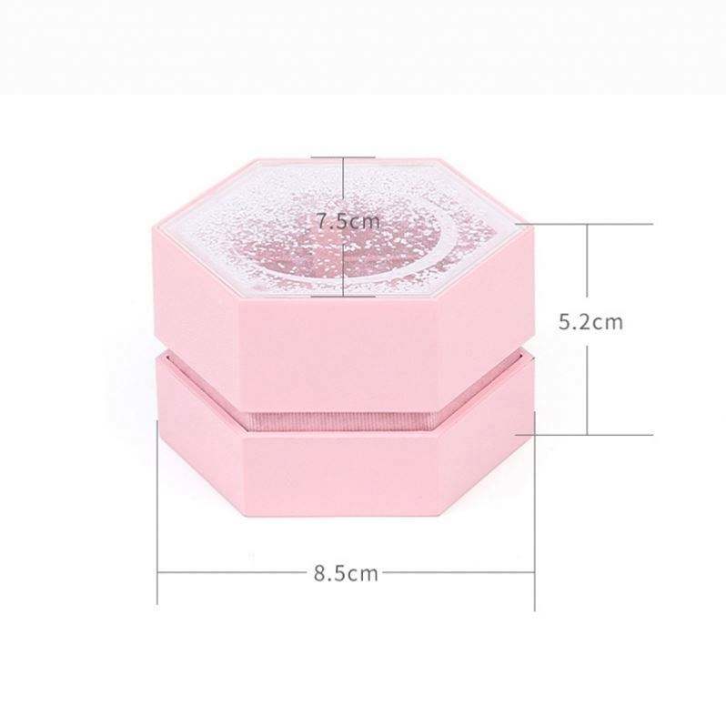 Hexagon Quicksandy Jewelry Box High Quality Plastic Satin Cloth Jewelry Box Earrings Ring Necklace Dual Purpose Jewelry Gift Box - Image 6
