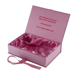 Pink Glitter Folding Cardboard Paper Shoe Box Ribbon Closures Book Shaped Foldable Packaging Gift Boxes With Magnetic Lid