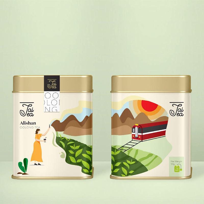 Hot sale dongguan custom printing luxurious square tea tin orange coffee packaging empty tea tin box - Image 4