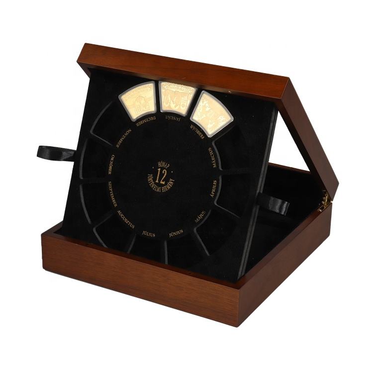Factory ODM Wholesale Luxury Display Lid MDF Wooden Coins Collections Box Holder - 图片 4