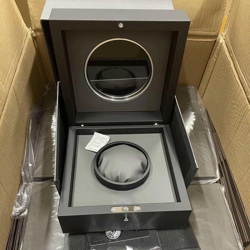 High end watch box single item black paint packaging gift wooden PU leather men's watch box - Image 6
