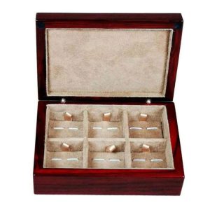 Factory Direct Sale Cufflink Display Boxes Wholesale Custom Color Organizer Cufflink Wood Box